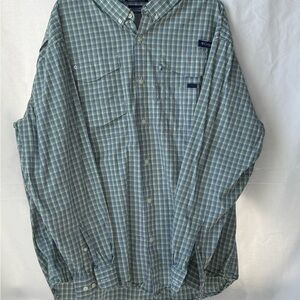 Columbia Green Plaid Button-Up Shirt